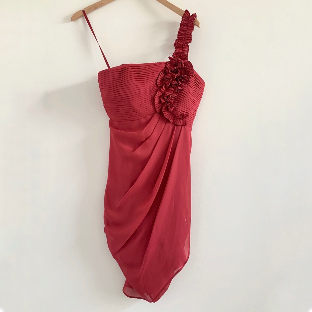 BCBG one shoulder cocktail dress